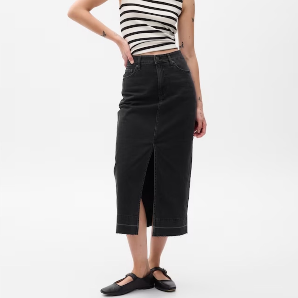 Denim Midi Skirt NWOT